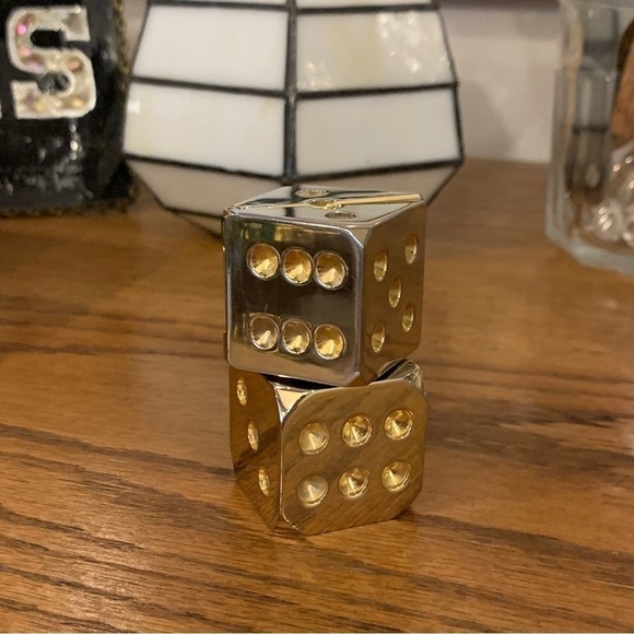 Vintage Die-Cast Brass Dice Novelty Clock - Picture 8 of 9
